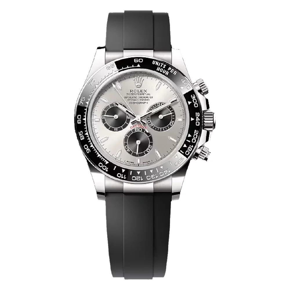 Rolex Cosmograph Daytona 116519LN White Gold With Black Oysterflex