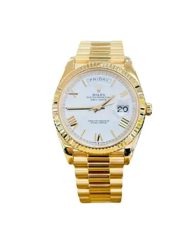 Rolex DayDate 40 18K Yellow Gold 228238 White Roman Dial